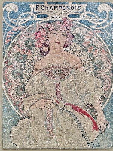 Vintage mucha wooden hand cut - mucha,