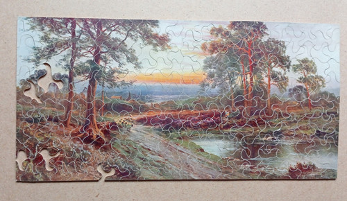 Vintage hand cut wooden - wooden, jigsaw